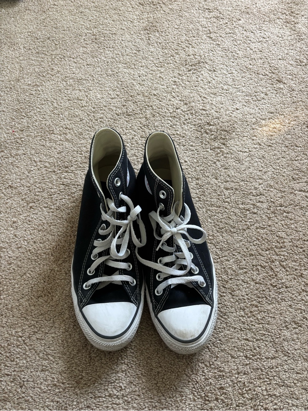 Classic Black High-Top Canvas Sneakers with White Accents Converse